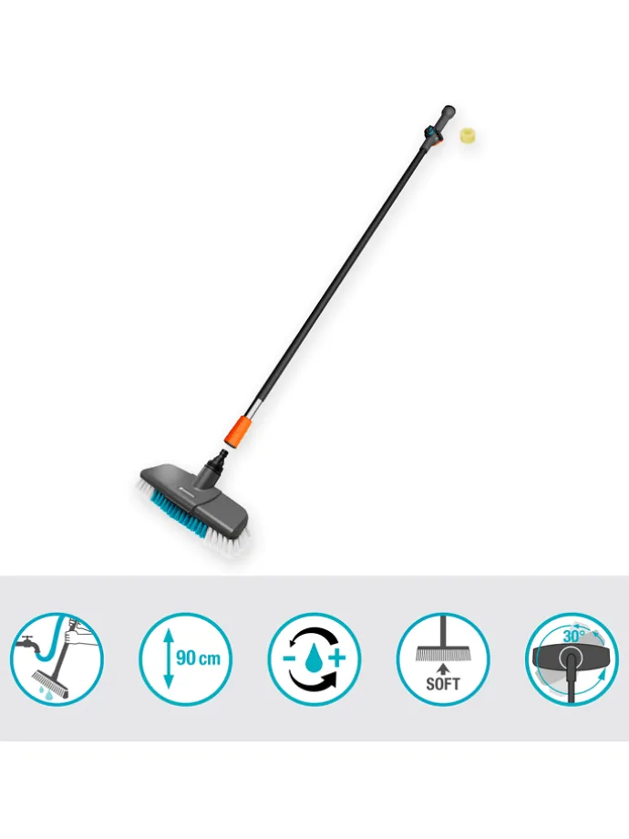 3tlg. Cleansystem-Set mit Stiel "Hard" in Schwarz