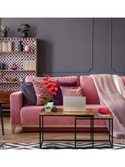 2tlg. Couchtisch Set in Natur/Schwarz