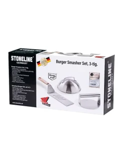 3tlg. Edelstahl-Burger-Set