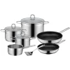 10tlg. Edelstahl-Kochgeschirr-Set "Diamant"