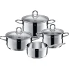 7tlg. Edelstahl-Kochgeschirr-Set "Diamant"