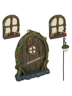 4-tlg. Feentür Set in Bunt