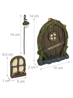 4-tlg. Feentür Set in Bunt