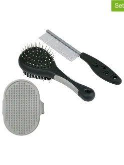 3tlg. Fellpflege-Set in Grau