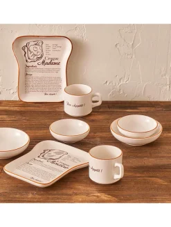 8tlg. Frühstücksservice in Creme/ Braun