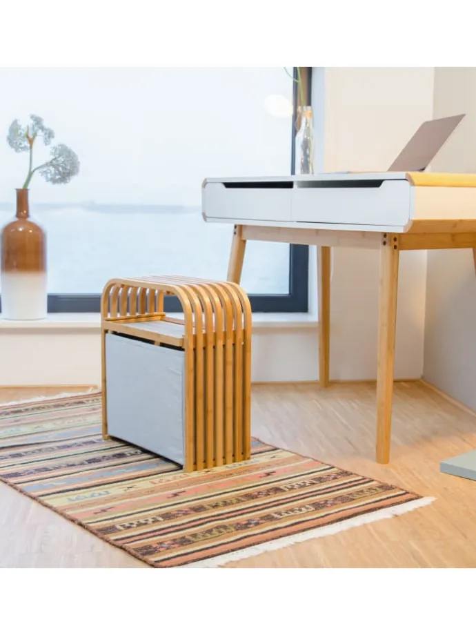 2tlg. Garderoben Set in Natur/ Grau