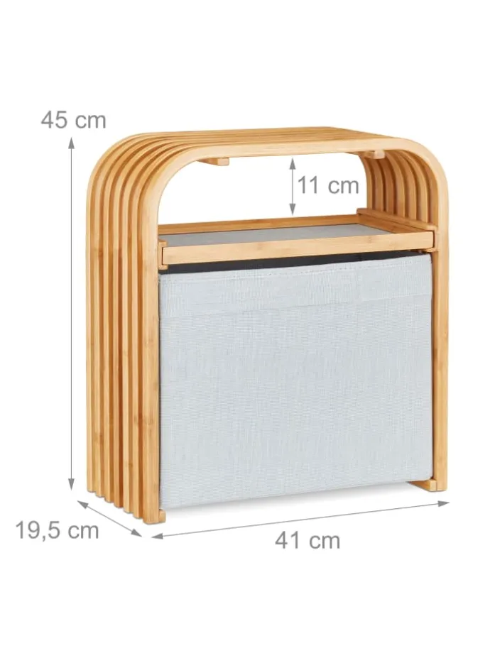 2tlg. Garderoben Set in Natur/ Grau