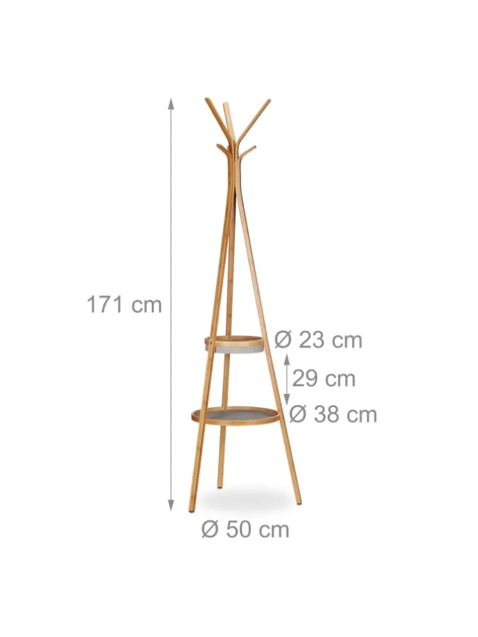 2tlg. Garderoben Set in Natur/ Grau
