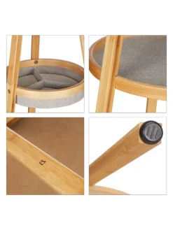 2tlg. Garderoben Set in Natur/ Grau