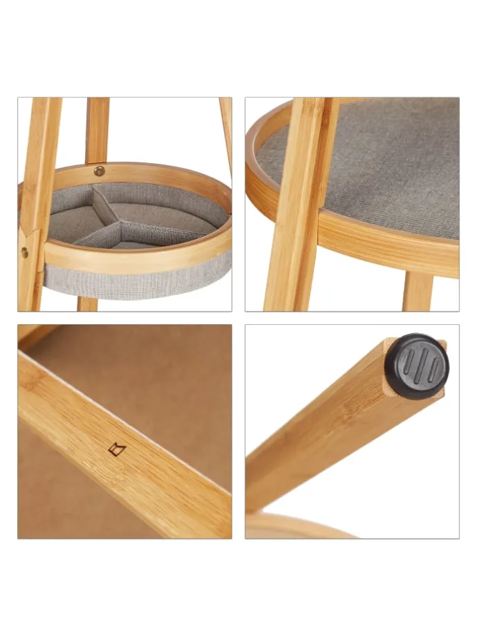 2tlg. Garderoben Set in Natur/ Grau