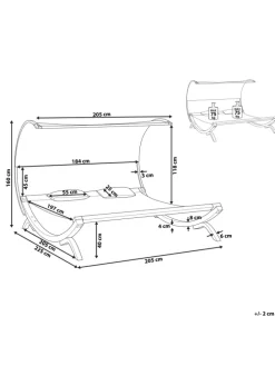 3-tlg Gartenliege TERAMO in Weiß/Braun