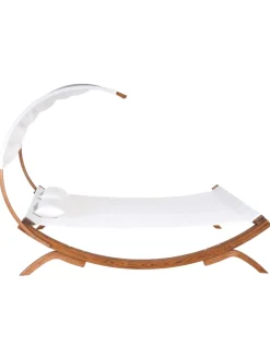 3-tlg Gartenliege TERAMO in Weiß/Braun