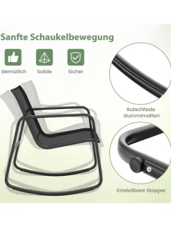 3tlg. Gartenmöbel Set in Schwarz