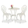 3-tlg. Gartenmöbel Set in Weiß/ Bronze