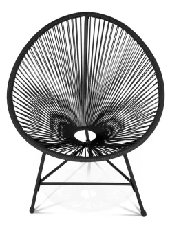 3tlg. Gartenmöbel-Set in Schwarz