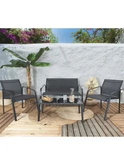 4tlg. Gartenmöbel-Set ''Naxos'' in Grau