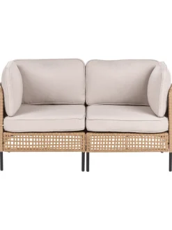 2-tlg Gartensofa OMEGANA in Beige/Schwarz