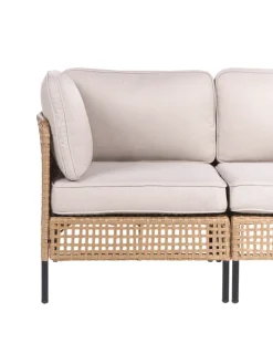 2-tlg Gartensofa OMEGANA in Beige/Schwarz