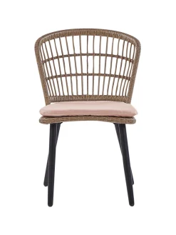 7-tlg Gartentisch Set ALIANO in Beige/Schwarz