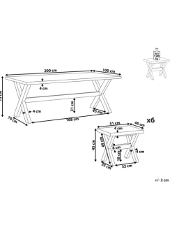 7-tlg Gartentisch Set OLBIA in Grau/Braun