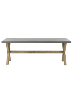 7-tlg Gartentisch Set OLBIA in Grau/Braun