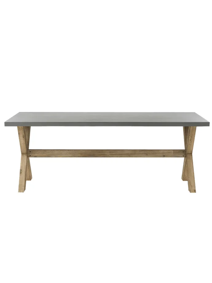 7-tlg Gartentisch Set OLBIA in Grau/Braun