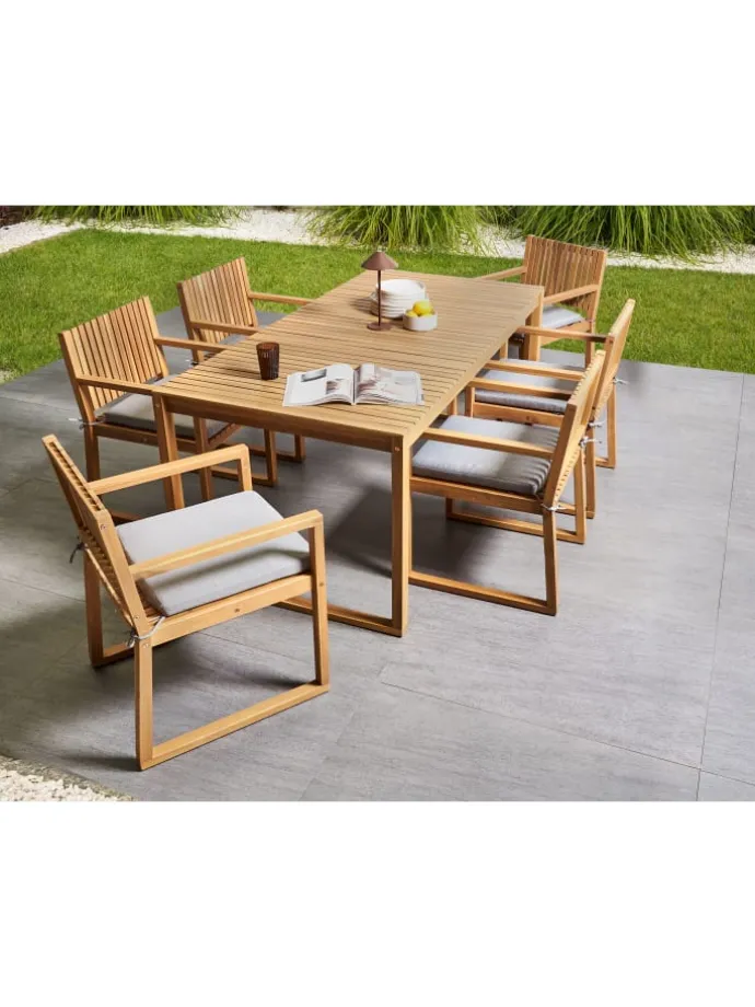 17-tlg Gartentisch Set SASSARI PREMIUM in Braun/Grau