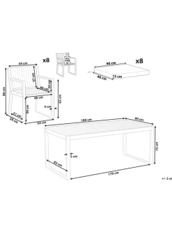 17-tlg Gartentisch Set SASSARI PREMIUM in Braun/Grau
