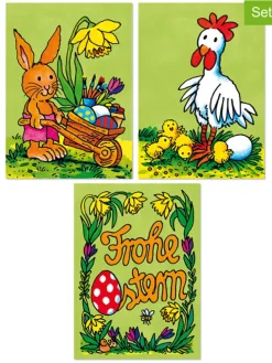 3tlg. Geschenk-Set "Ostern" in Grün/ Hellblau (Überraschungsprodukt)