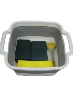 6tlg. Geschirrspül-Set in Weiß/ Grau