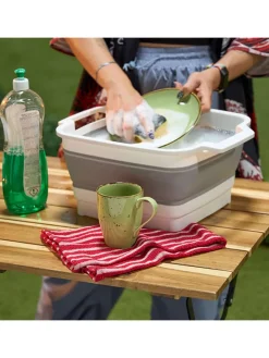 6tlg. Geschirrspül-Set in Weiß/ Grau