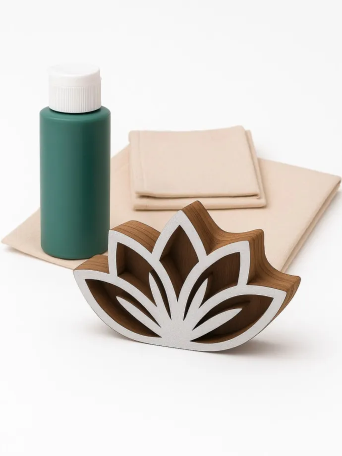 7tlg. Geschirrtücher-Blockdruck-Set in Beige/ Grün