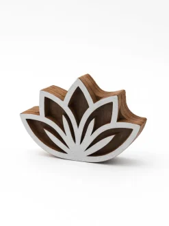 7tlg. Geschirrtücher-Blockdruck-Set in Beige/ Grün