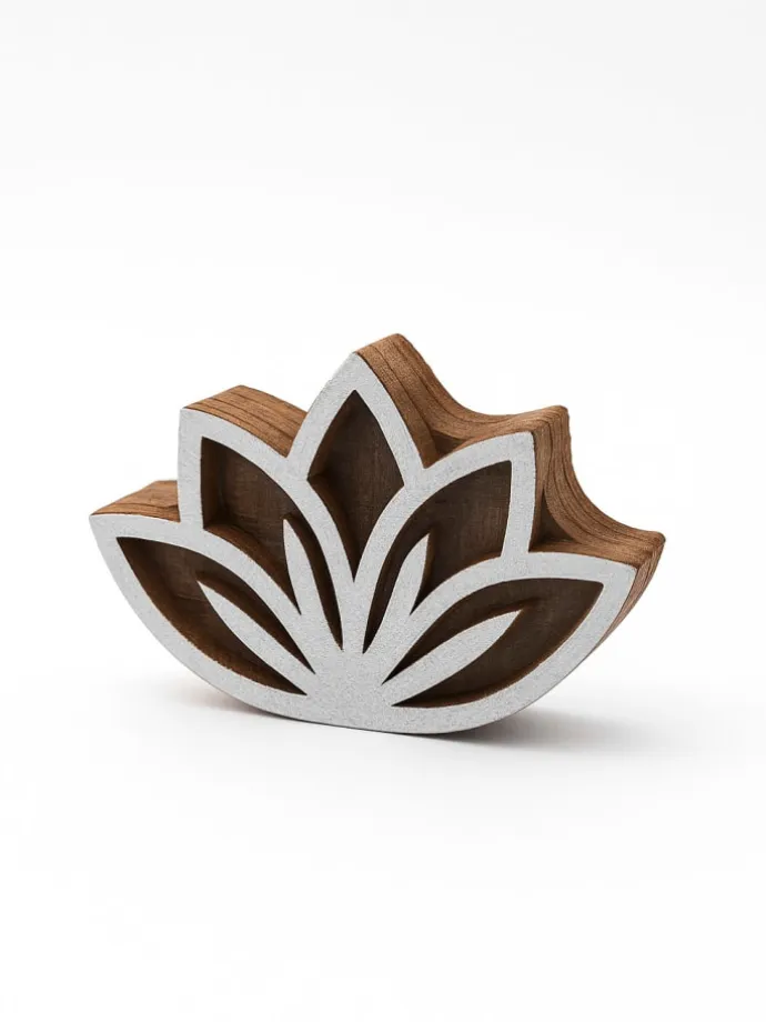 7tlg. Geschirrtücher-Blockdruck-Set in Beige/ Grün