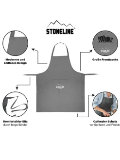 3tlg. Küchentextilien-Set in Grau