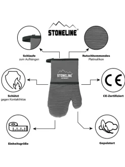 3tlg. Küchentextilien-Set in Grau