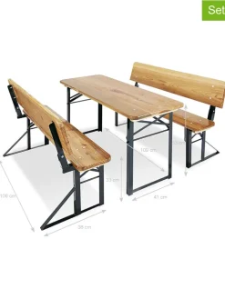 3tlg. Kinderfestzeltgarnitur "Sepp mit Lehne" in Natur