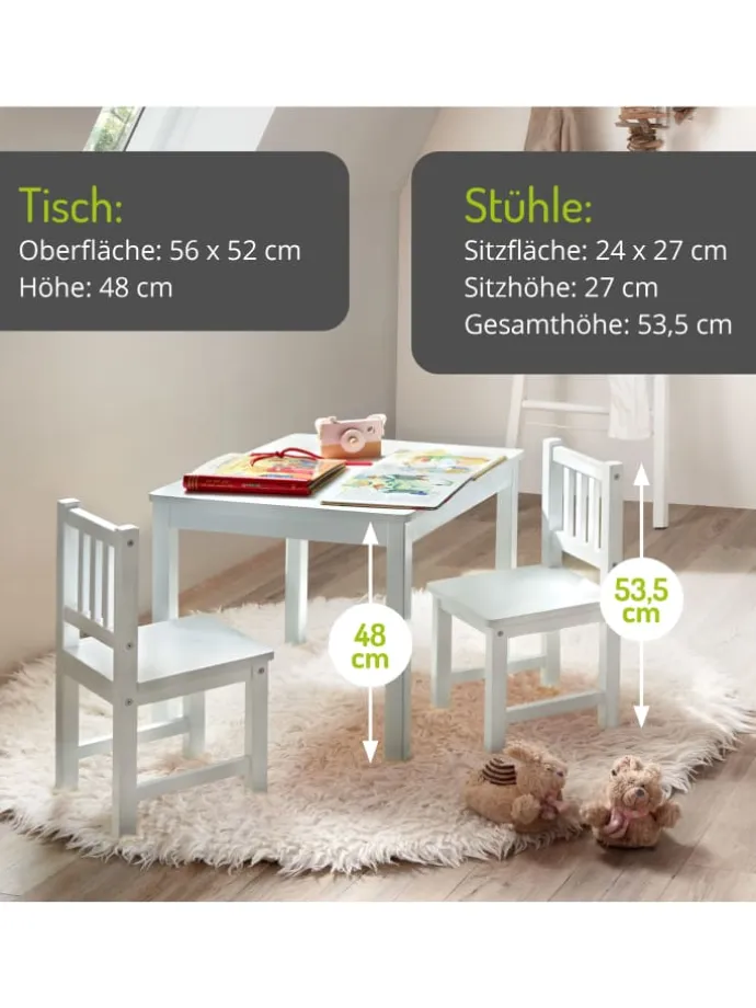 3-tlg. Kindersitzgruppe Amy in Weiß