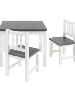 3-tlg. Kindersitzgruppe Amy in Grau / weiß