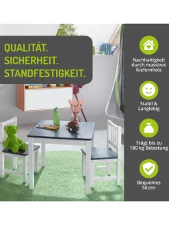 3-tlg. Kindersitzgruppe Amy in Grau / weiß