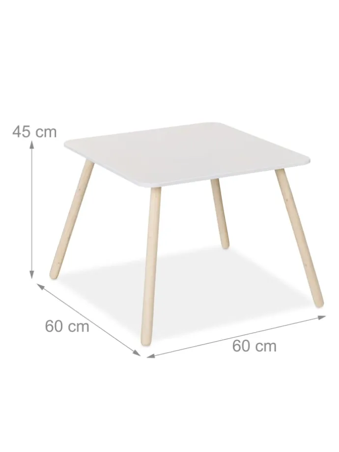 3-tlg. Kindersitzgruppe in Weiß/ Natur