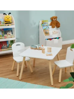 3-tlg. Kindersitzgruppe in Weiß/ Natur