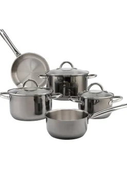 8tlg. Kochtopf-Set in Schwarz