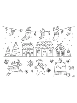 15tlg. Kreativset "Fensterbilder Cosy Winter" in Weiß/ Bunt