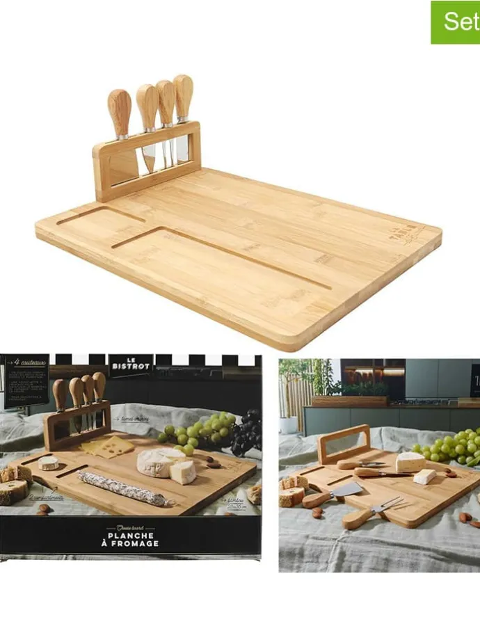 5tlg. Käse-Schneideset in Natur