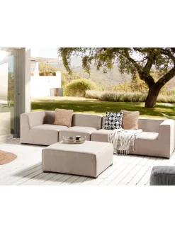 2-tlg Lounge Set AREZZO in Beige/Schwarz