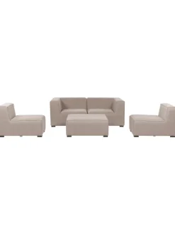 2-tlg Lounge Set AREZZO in Beige/Schwarz