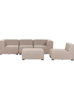 2-tlg Lounge Set AREZZO in Beige/Schwarz