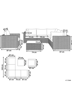 7-tlg Lounge Set CONTARE in Grau/Beige