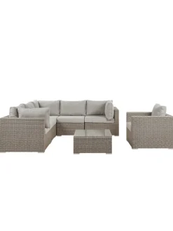 7-tlg Lounge Set CONTARE in Grau/Beige